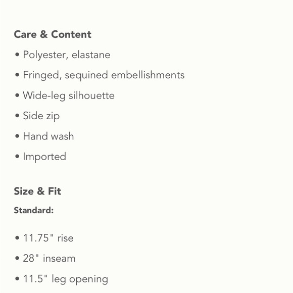 NWT Anthropologie Maeve Fringed Sequined Wide-Leg Pants 4 Petite - Picture 12 of 13